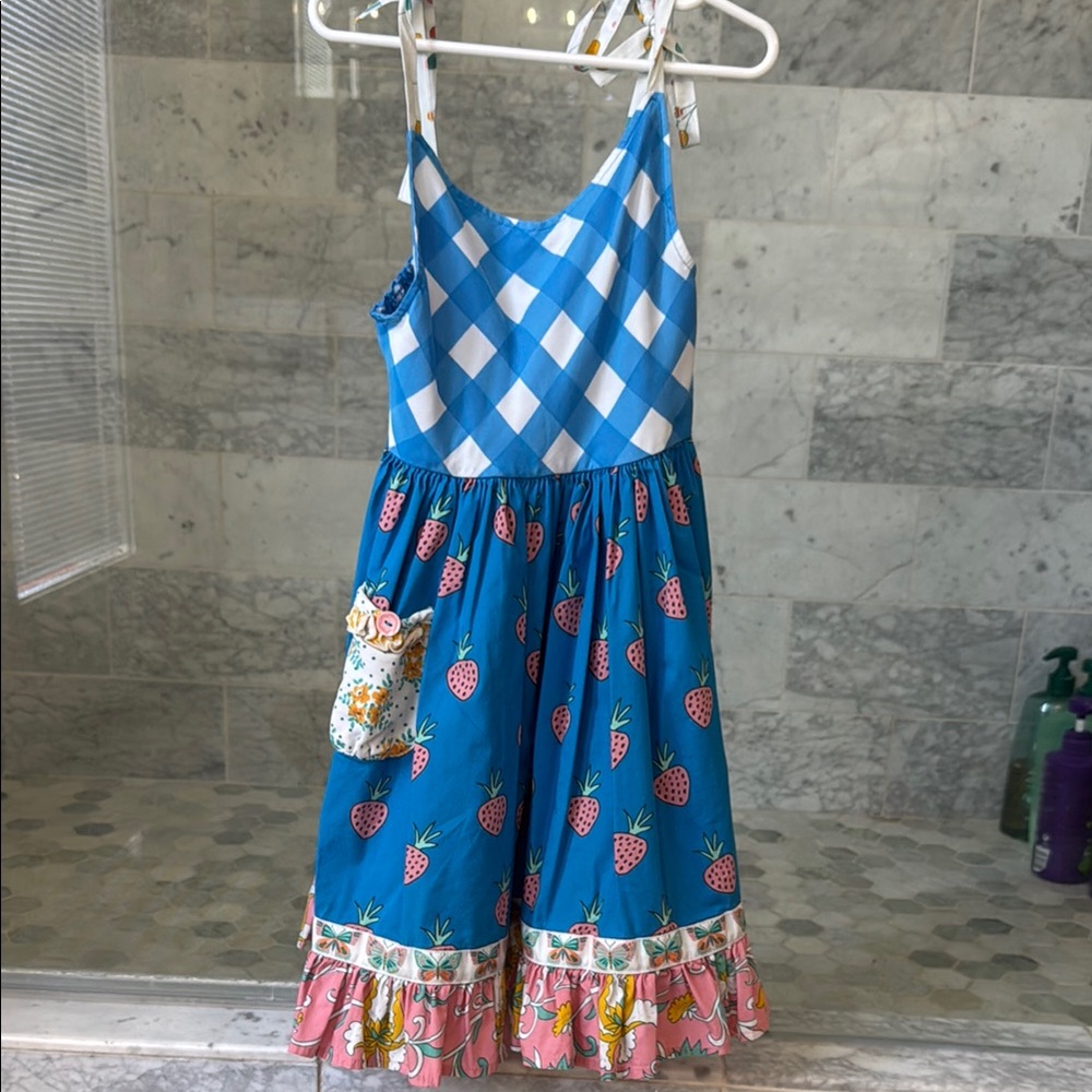 Wildflowers Blue and Pink Strawberry Dress